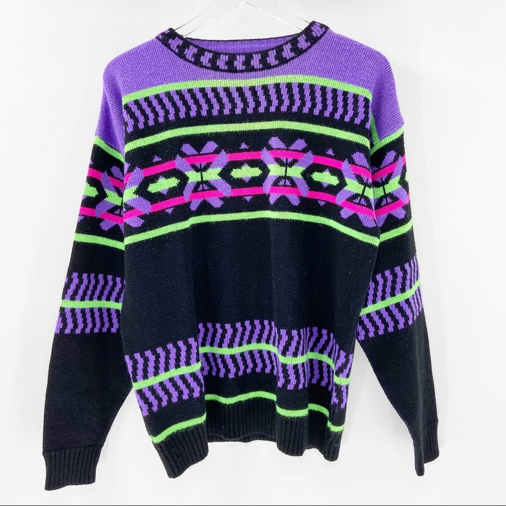 DEMETRE Vintage 90s Cable Knit Ski Sweater